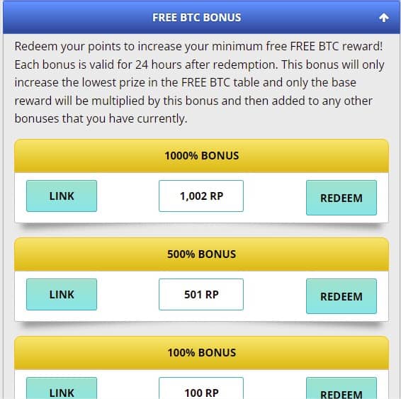 les rp bonus de freebitcoin