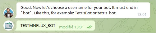 Telegram nom d'utilisateur bot