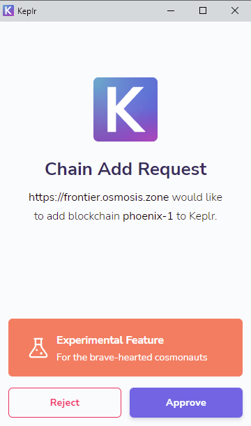 Ajouter une blockchain sur Keplr